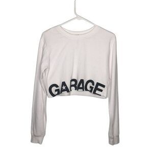 Garage white croped top long sleeve size tp/xs